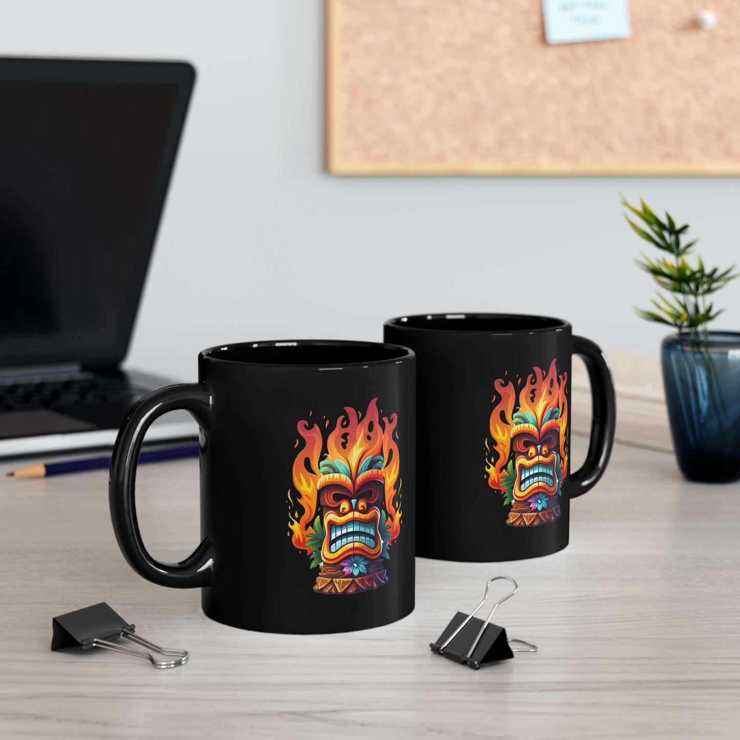 Tiki-themed Tropical Black Coffee mug 11oz