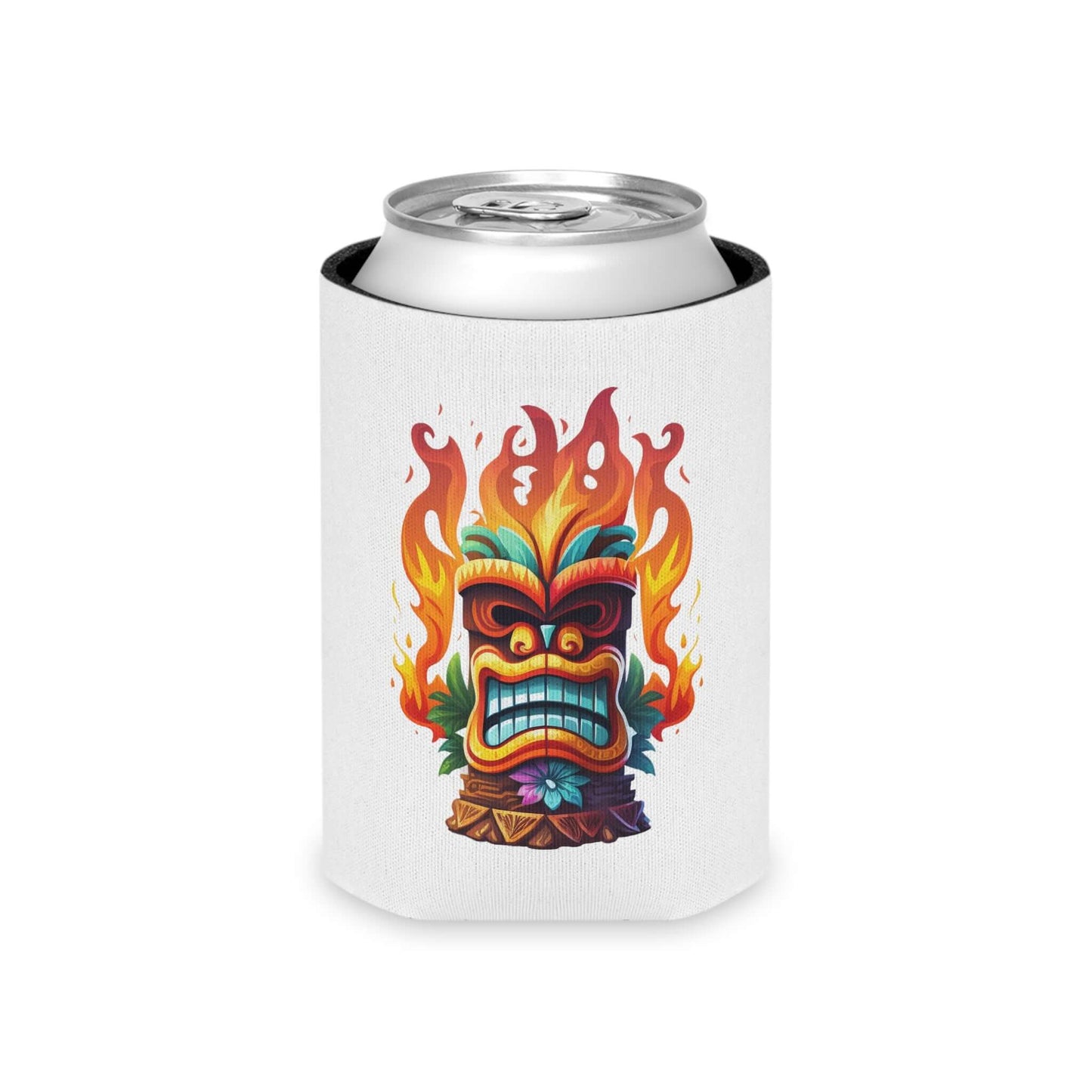 Tiki-themed Tropical Can Cooler