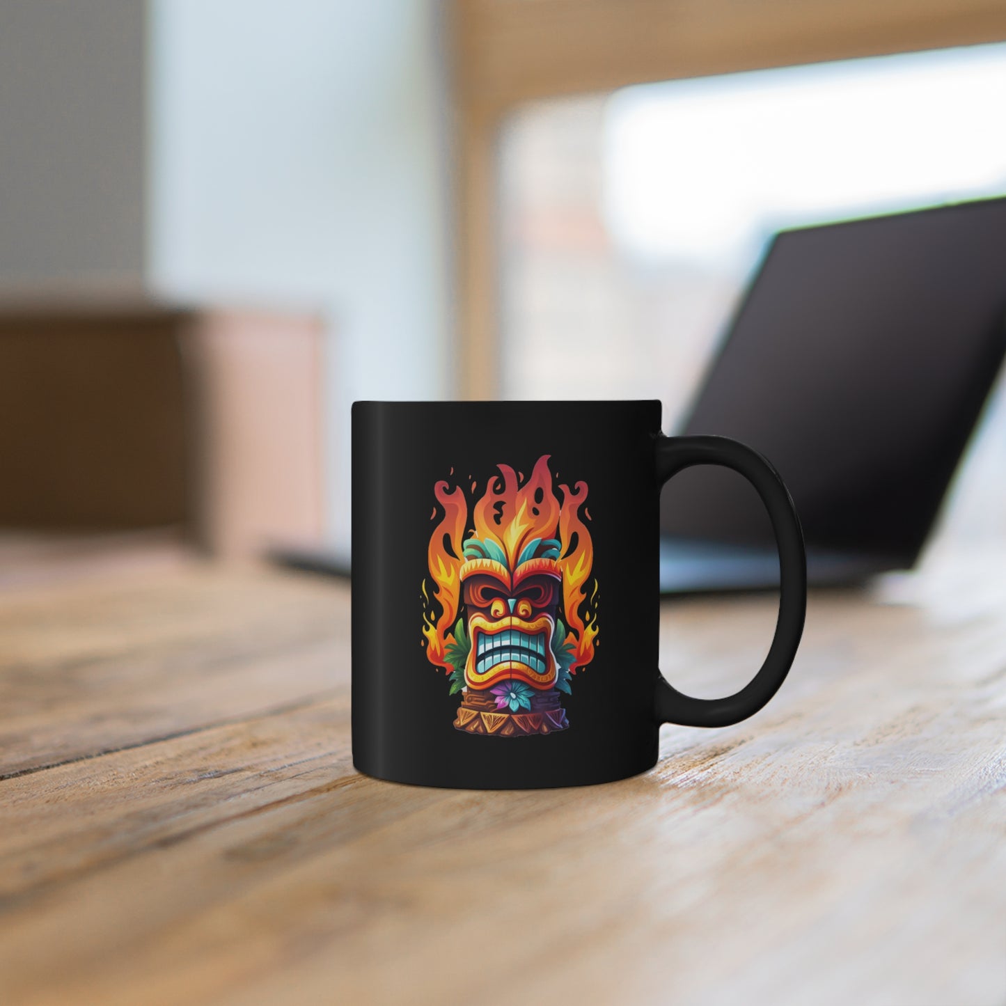 Tiki-themed Tropical Black Coffee mug 11oz