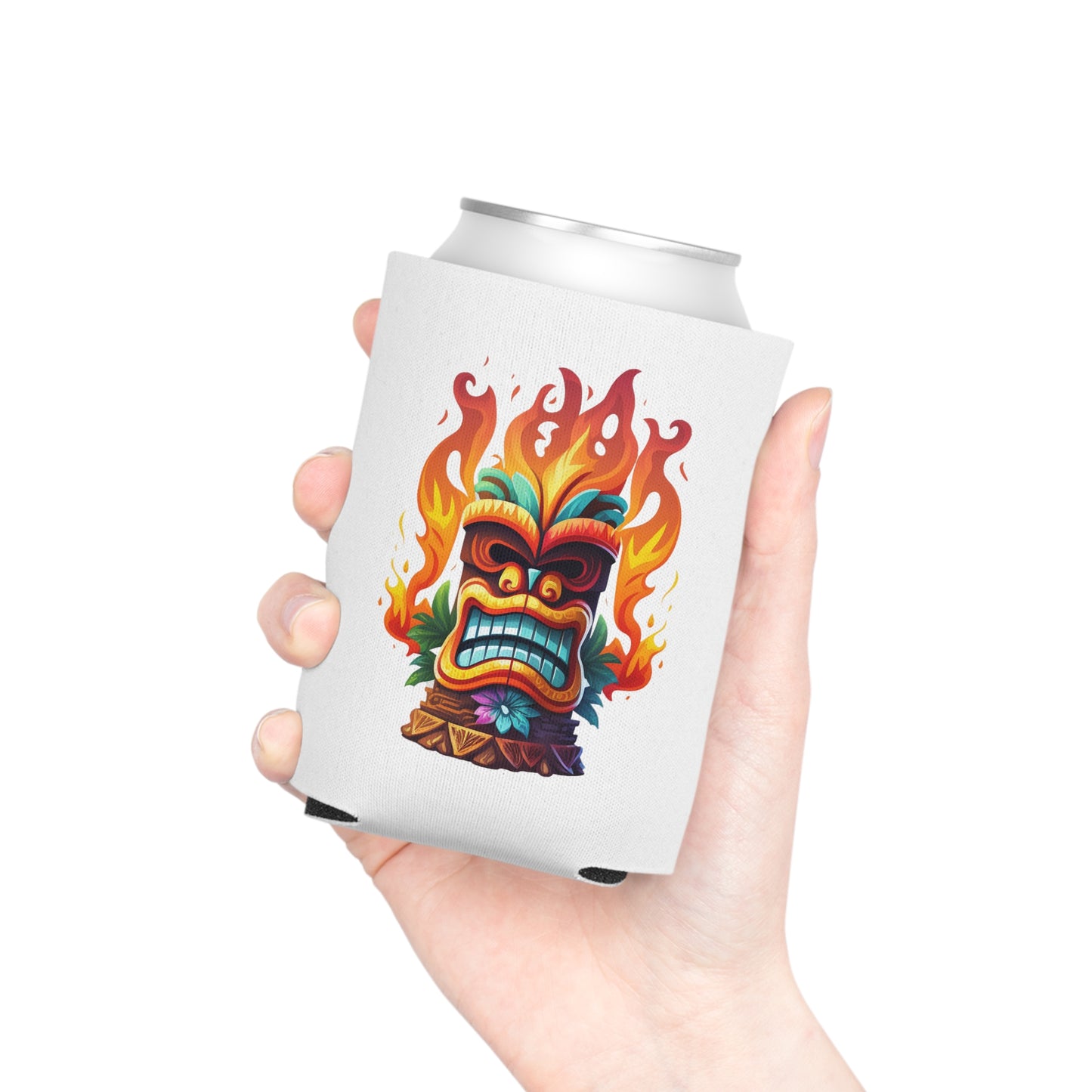 Tiki-themed Tropical Can Cooler
