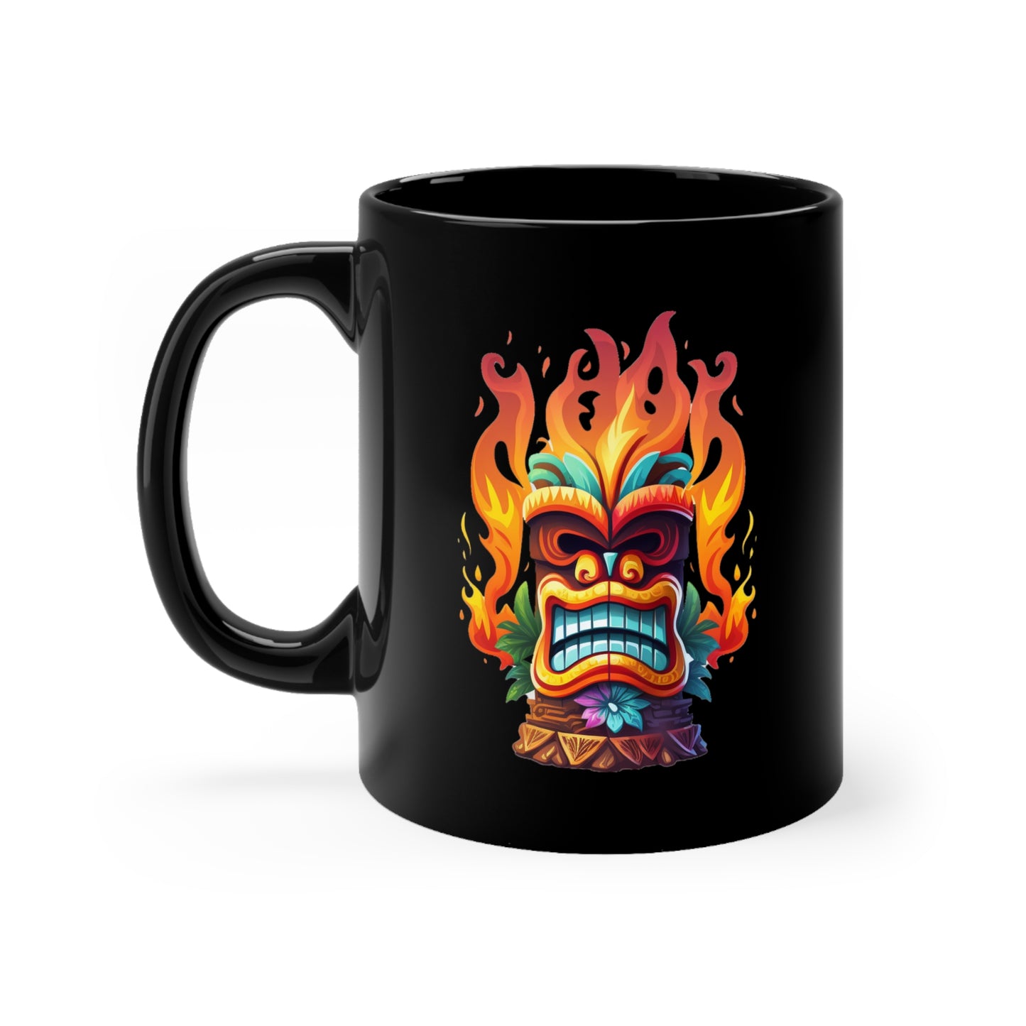 Tiki-themed Tropical Black Coffee mug 11oz