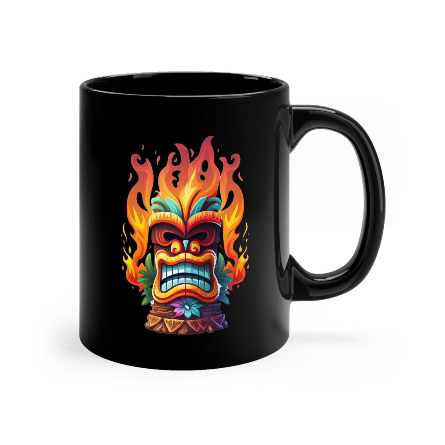 Tiki-themed Tropical Black Coffee mug 11oz