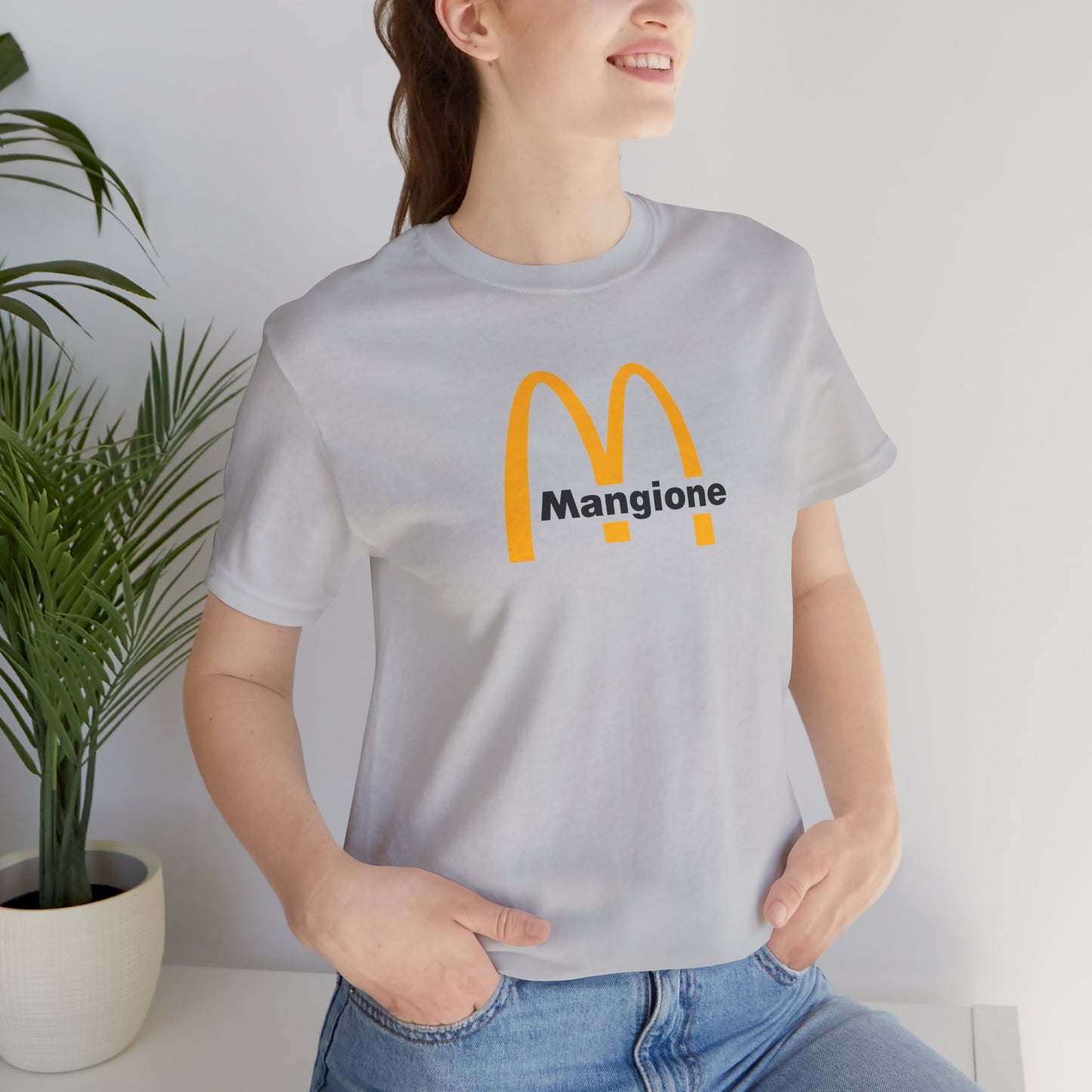 Retro Mangione Unisex Short Sleeve Tee - Casual Fast Food Style Shirt