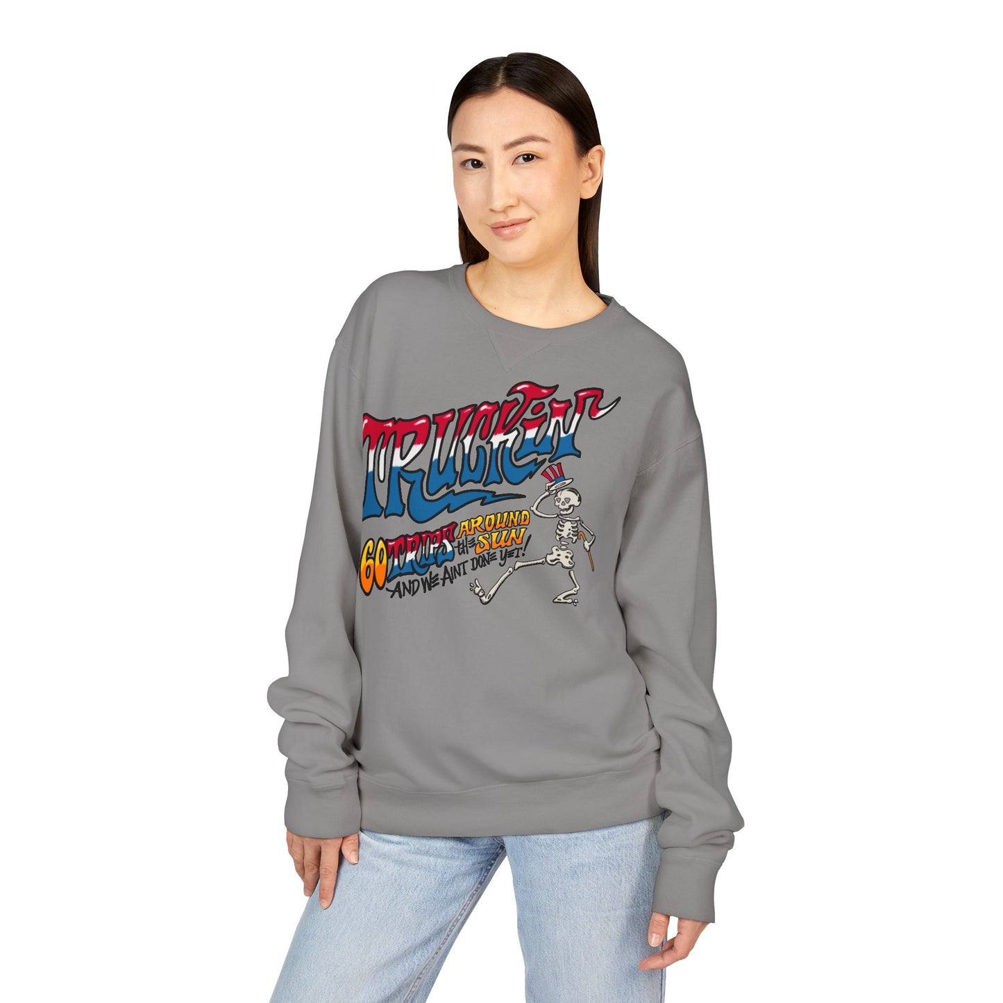 Grateful Dead Truckin' Unisex ComfortWash Garment Dyed Crewneck Sweatshirt