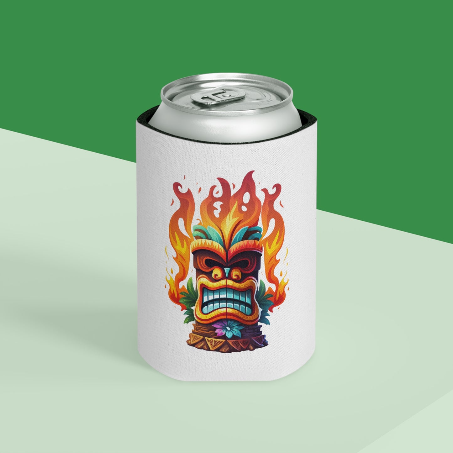 Tiki-themed Tropical Can Cooler