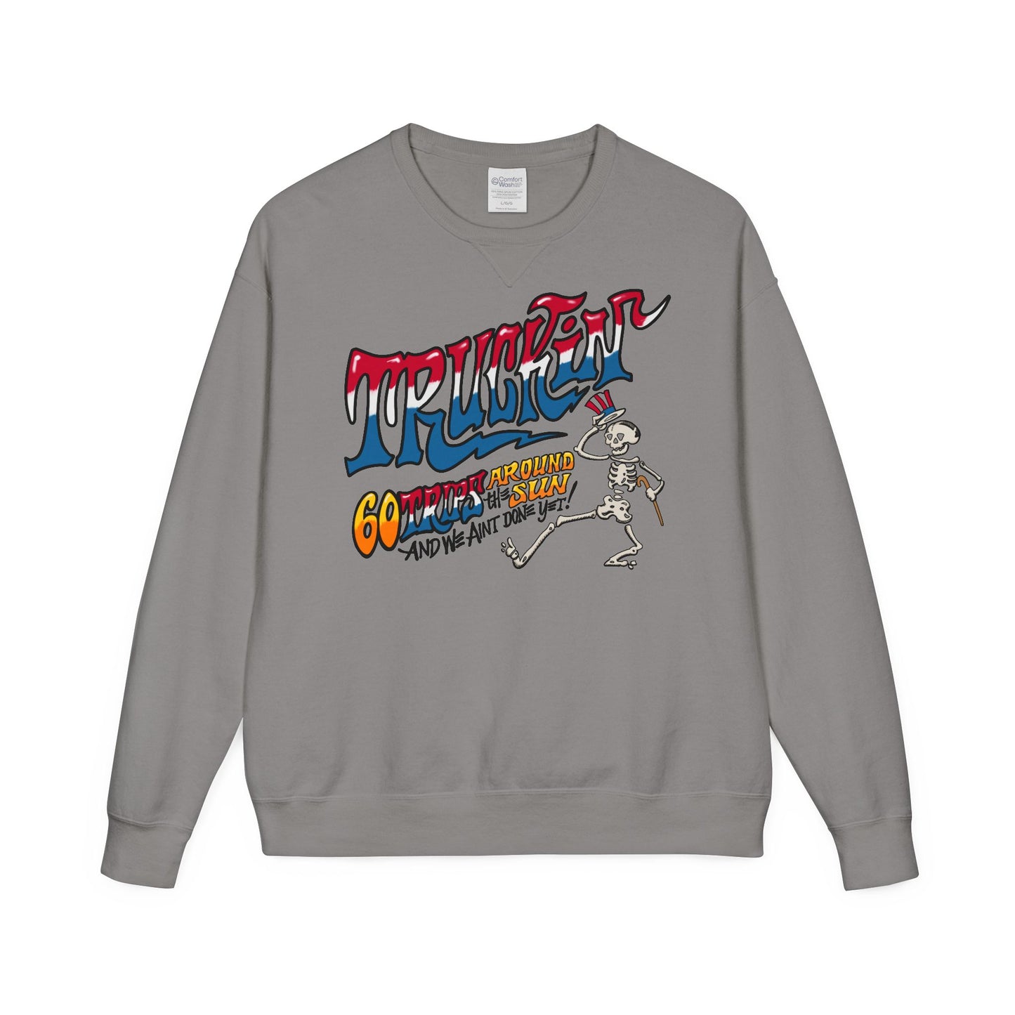 Grateful Dead Truckin' Unisex ComfortWash Garment Dyed Crewneck Sweatshirt