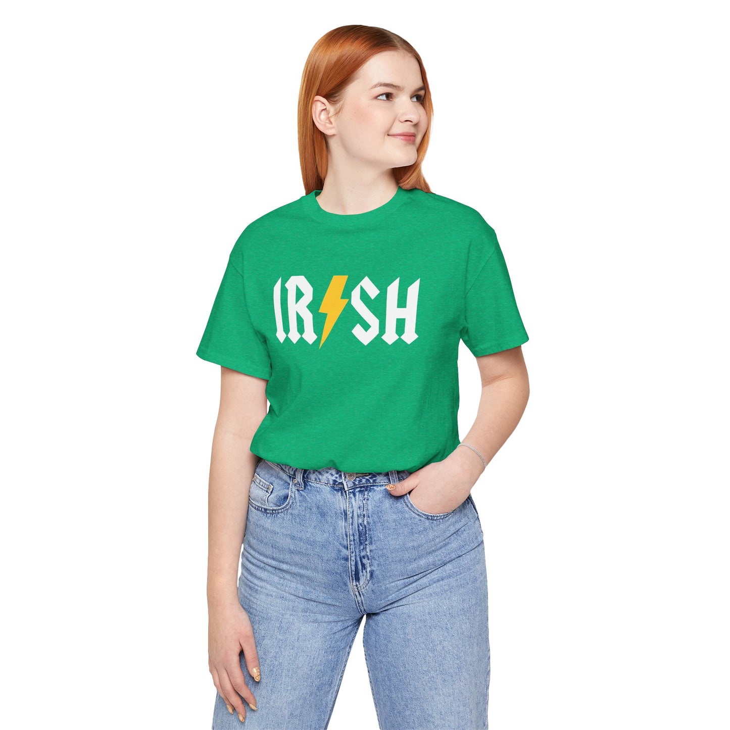 St Patrick's IRISH AC/DC-style Lightning Bolt Unisex Tee